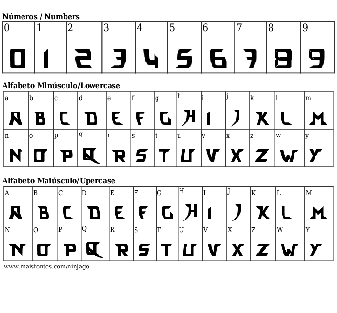lego ninjago fonts